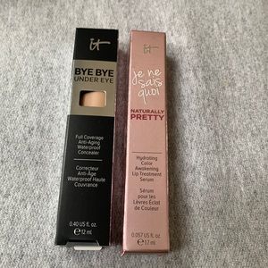 1 bye bye under eye concealer in medium 0.40 fl oz and 1 lip serum 0.057 fl oz